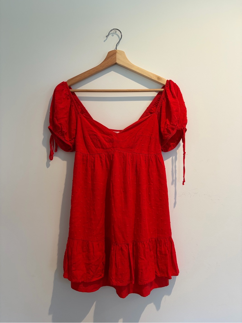 Red Baby-Doll Mini Dress - Women's XS